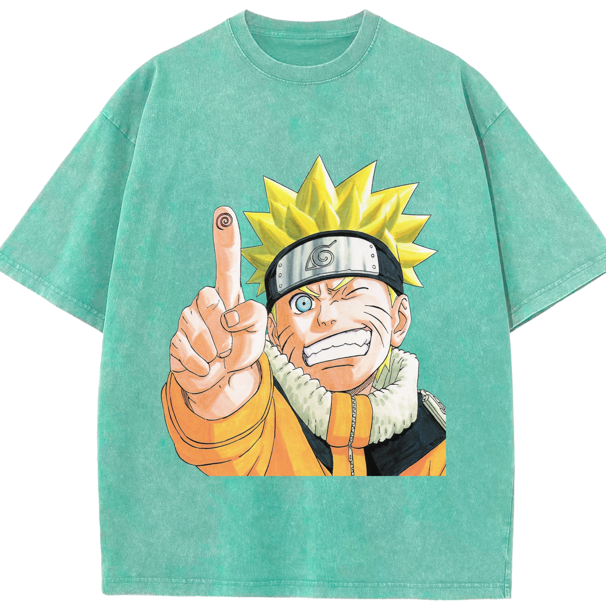 （画像用） NARUTO -ナルト- うずまき ナルト Uzumaki Naruto 綿100% ヴィンテージ風 半袖Tシャツ（フロントプリント）